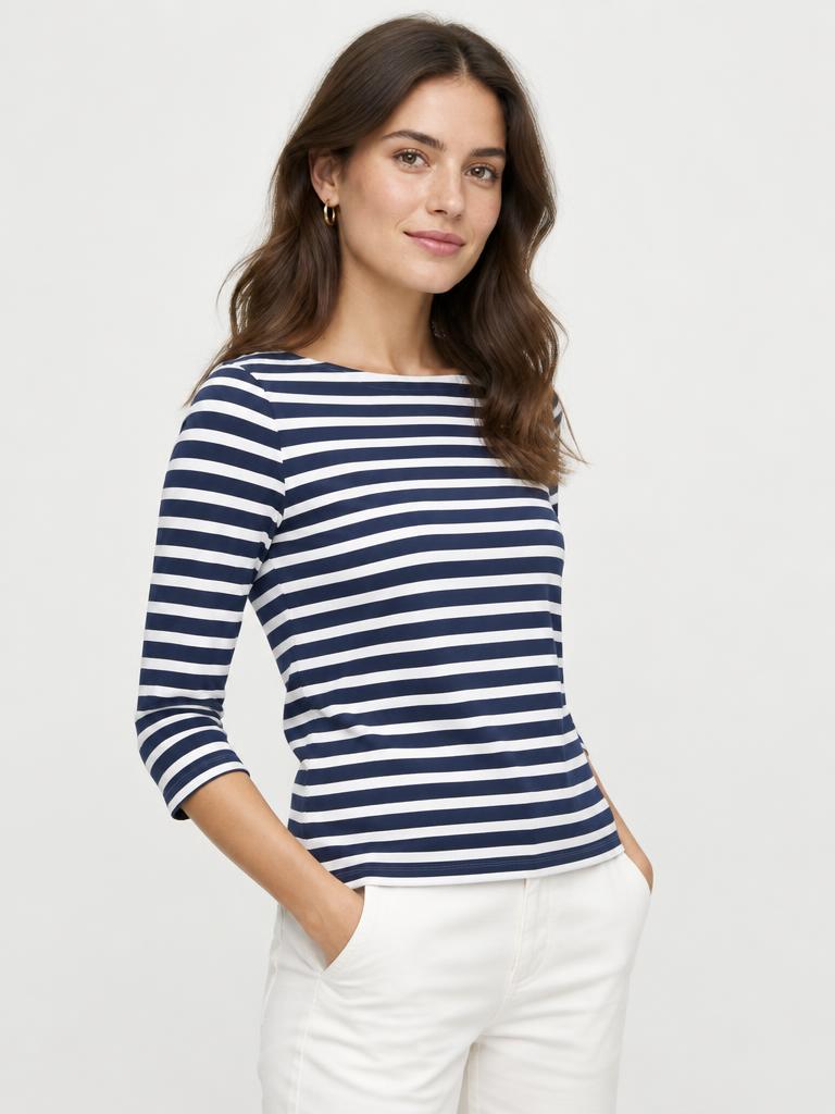 Breton Striped Tee in Navy